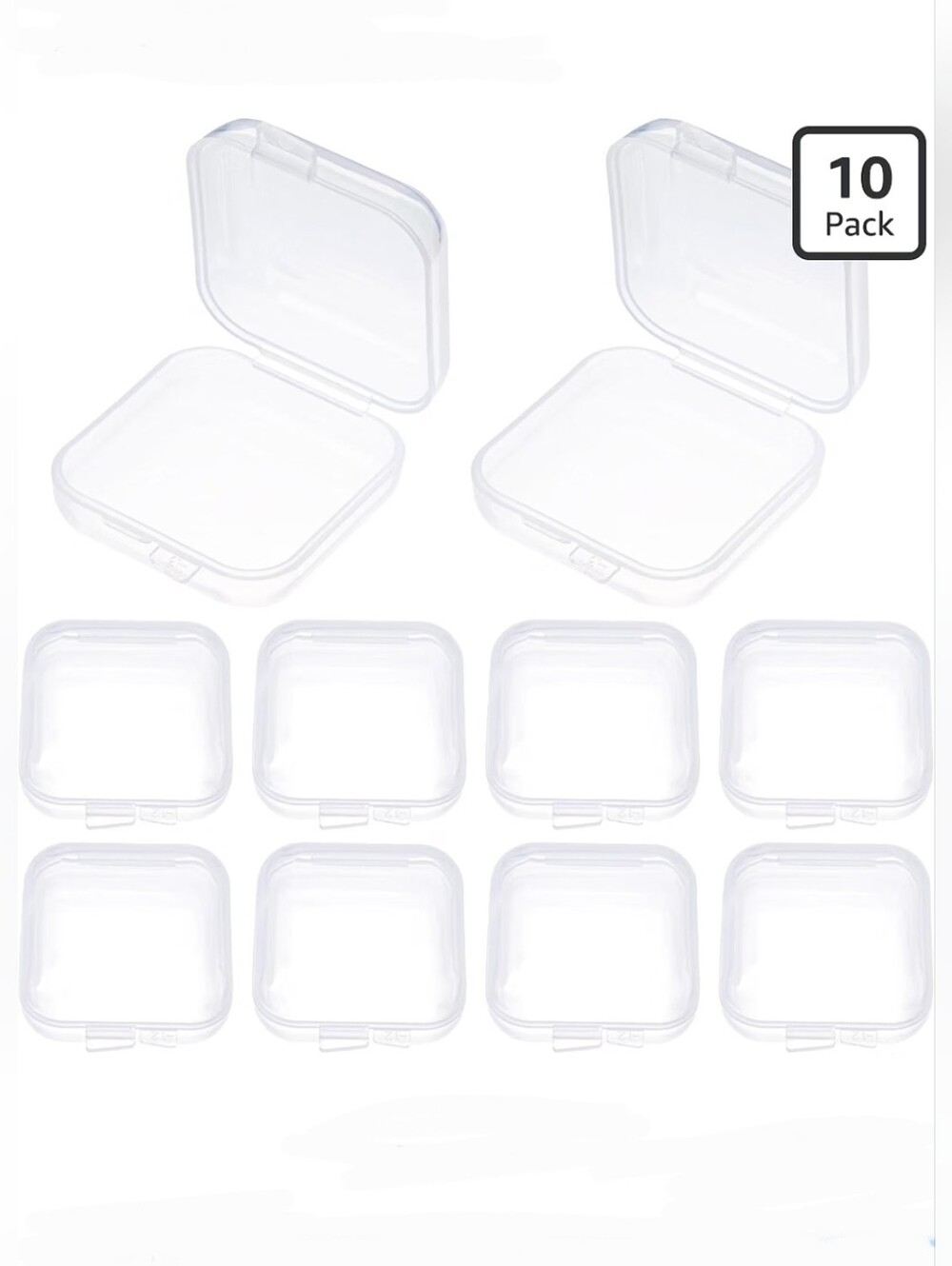 10pk Clear Plastic Travel Case - Transparent BNIB
